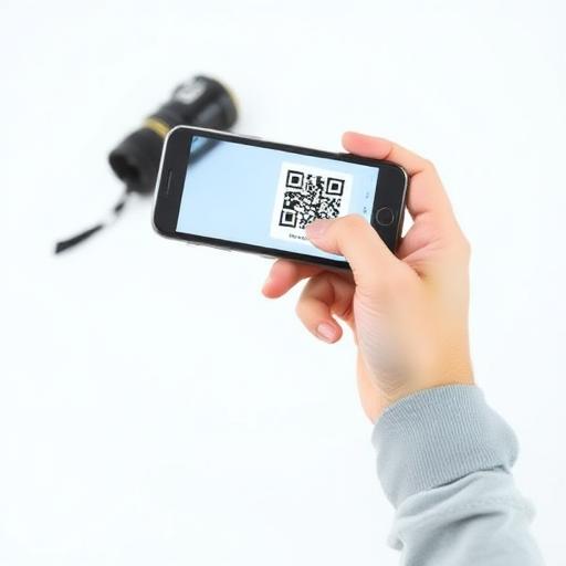 Someone scans the QR code